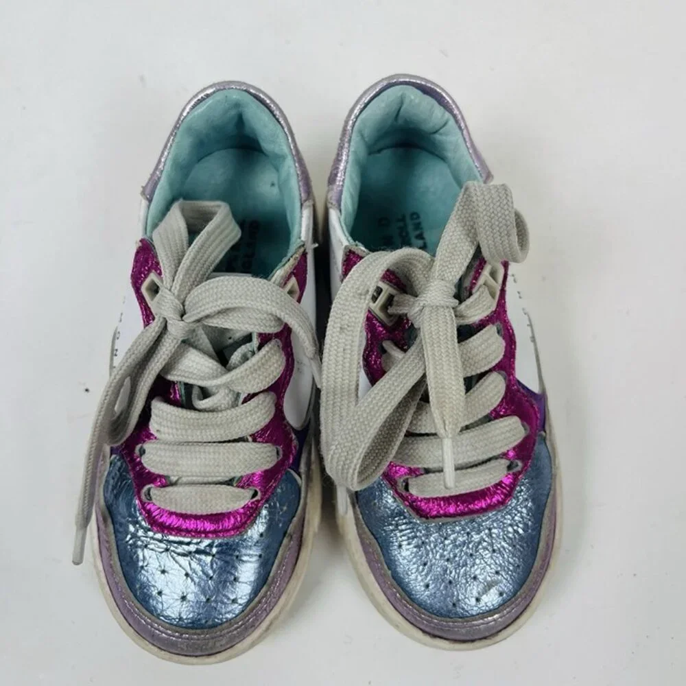 Girls John Richmond Leather Sneakers sz 25 US 8.5 Leather Lining Pink‎ Purple